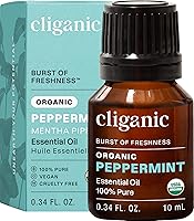 Cliganic Organic Peppermint Essential Oil - USDA Certified 100% Pure Undiluted Non-GMO for Aromatherapy Diffusers