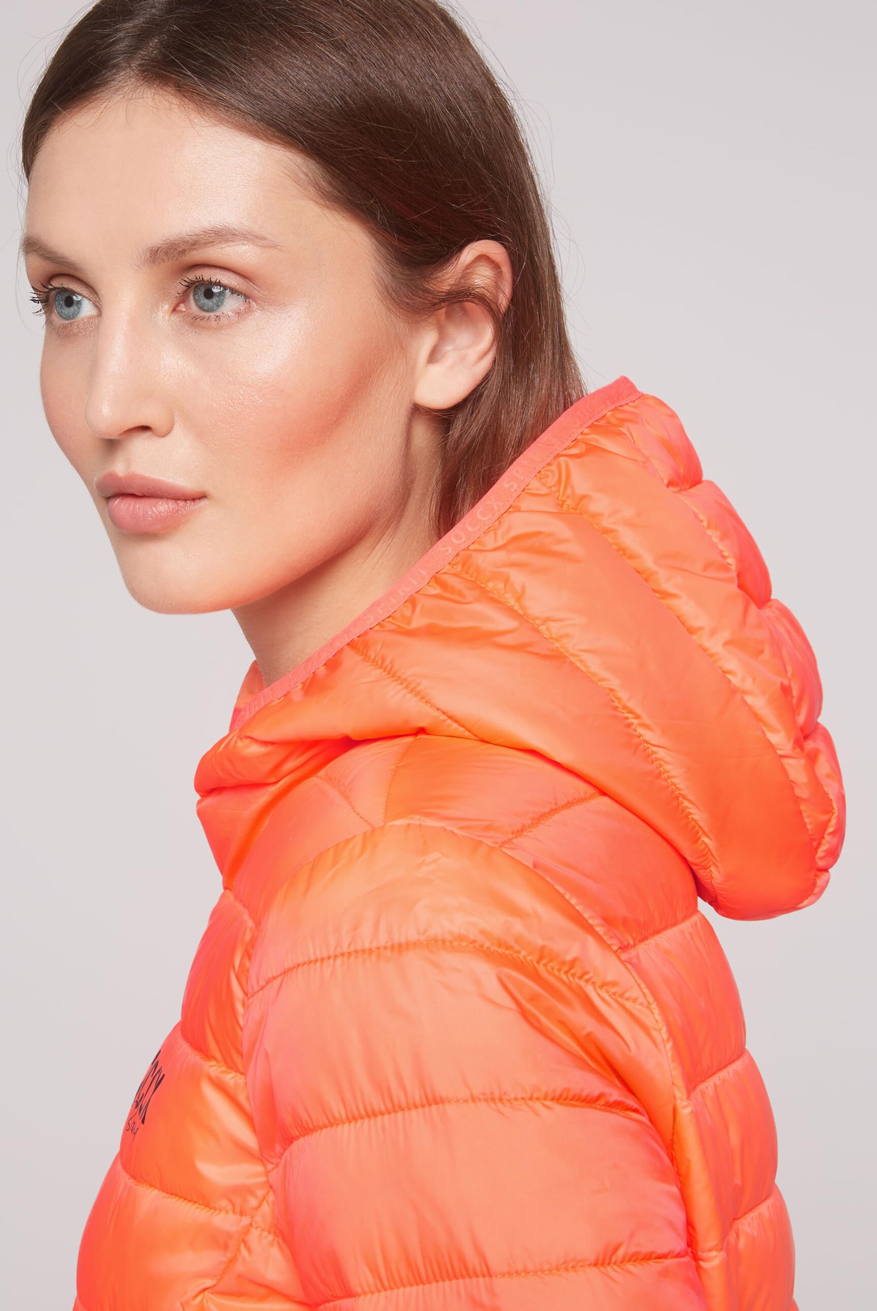 SOCCX Damen Leichte Steppjacke mit Kapuze