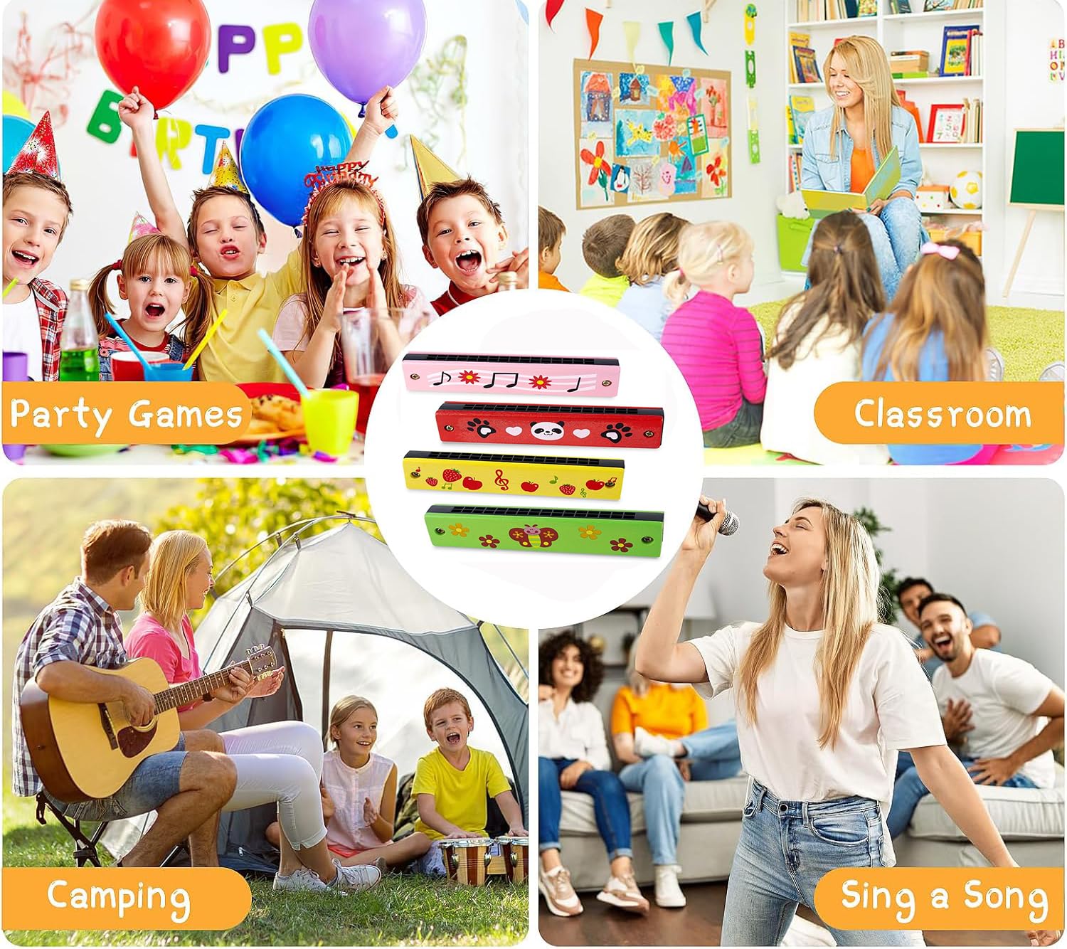 Harmonijka dla dzieci, 4 style, lekka, kreskówkowa, zabawna harmonijka z podwójnym rzędem 16 otworów, edukacyjna harmonijka dla początkujących, studentów, prezenty muzyczne dla dzieci