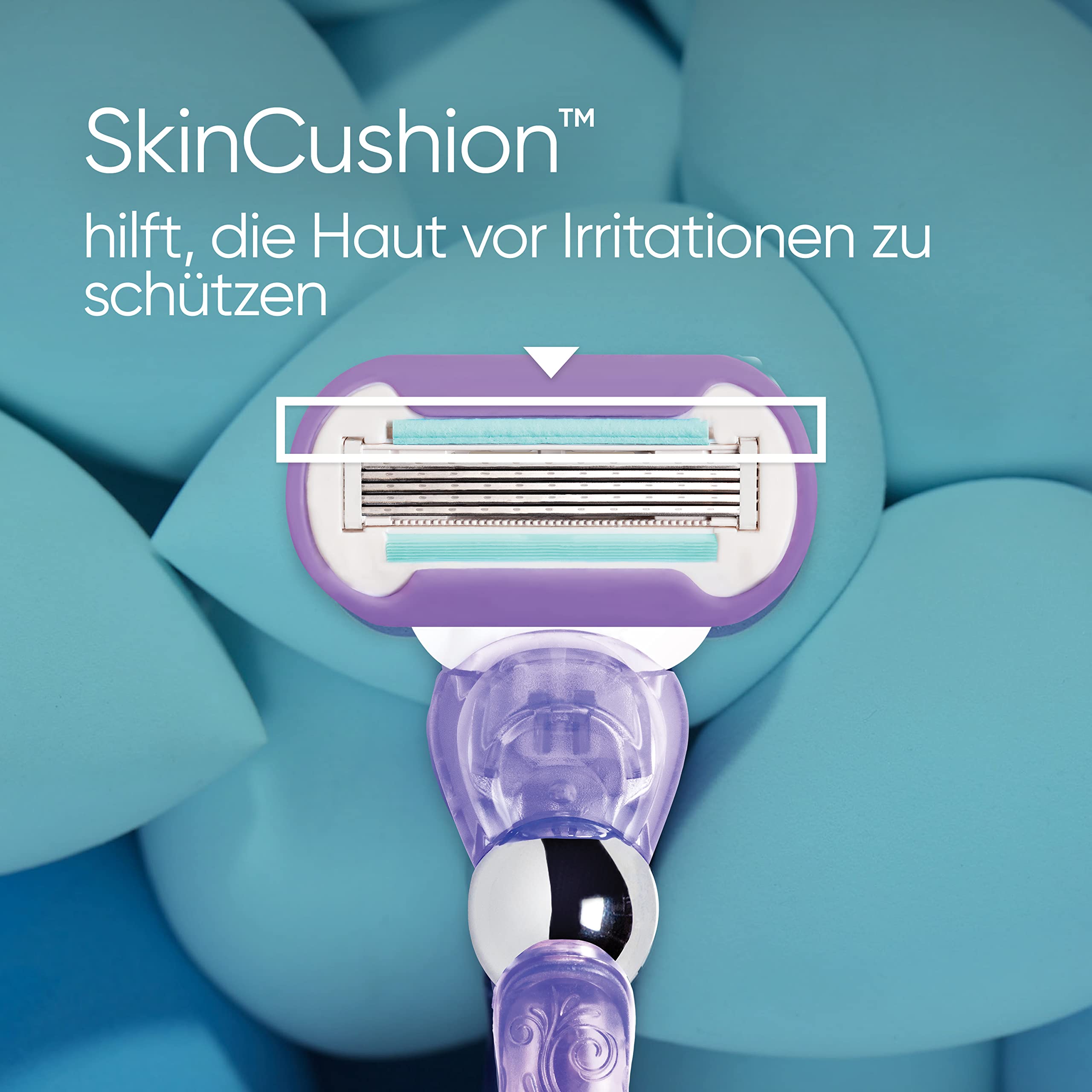 Gillette Venus Extra Smooth Swirl Rasierer Damen, Lila - Damenrasierer für Langanhaltende Glätte Und Geschmeidigkeit, Inkl. 9 Nassrasierer Rasierklingen, Handstück Und Duschhalterung