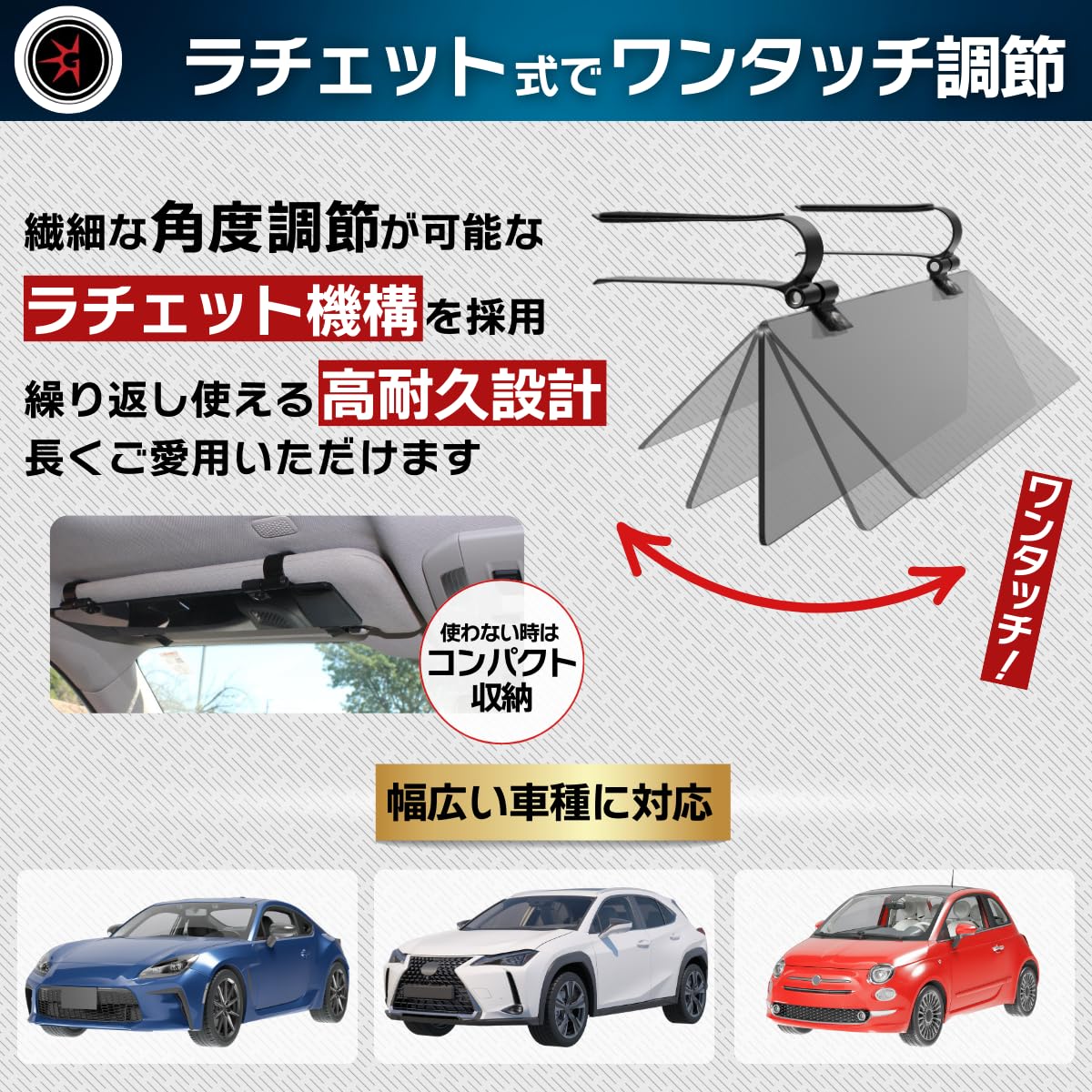 Amazon | 【UV99.9%カット】グレアガード 車用 サンバイザー 偏光
