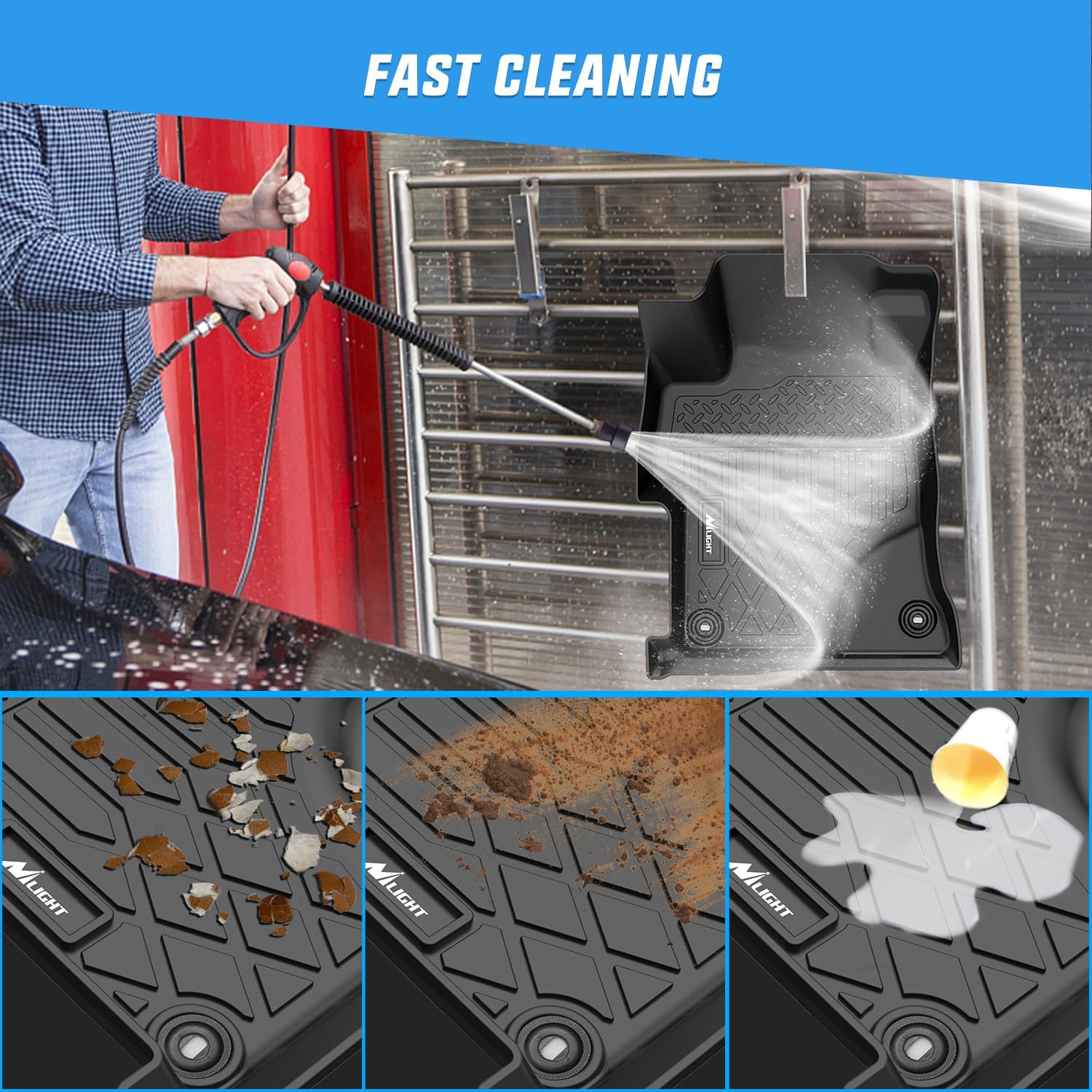 Nilight TPE Floor Mats for Honda Civic Sedan 2012 2013 2014 2015, All Weather Custom Fit Heavy Duty Floor Liners - Image 6