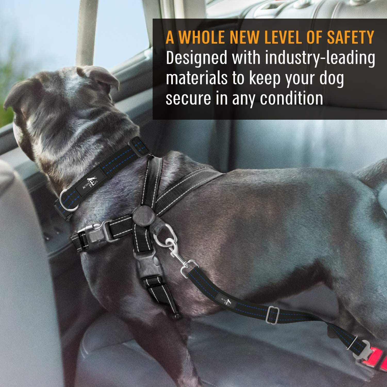 Active Pets Black Car Seat Belt for Dogs, Attaches to Harness & Collar, Adjustable 18" - 24" Travel Restraint System Fits Small - Large Pups for Safety & Comfort, Essential Pet Supplies & Accessories - image 5