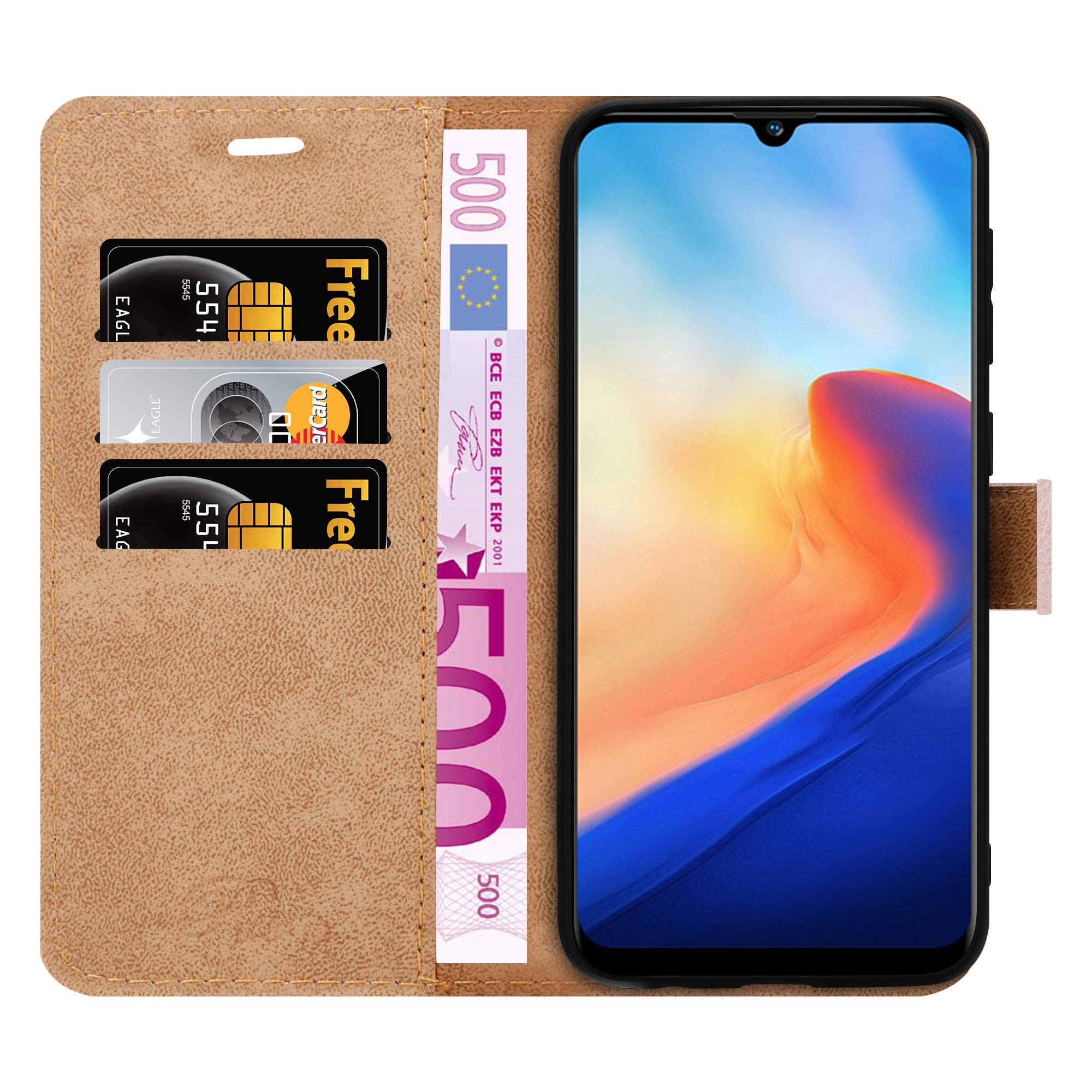 MojieRy - Custodia a portafoglio per Blackview A80, in pelle PU di alta qualità, slim fit, per Blackview A80, 2 slot per schede, copertina semplice, rosa