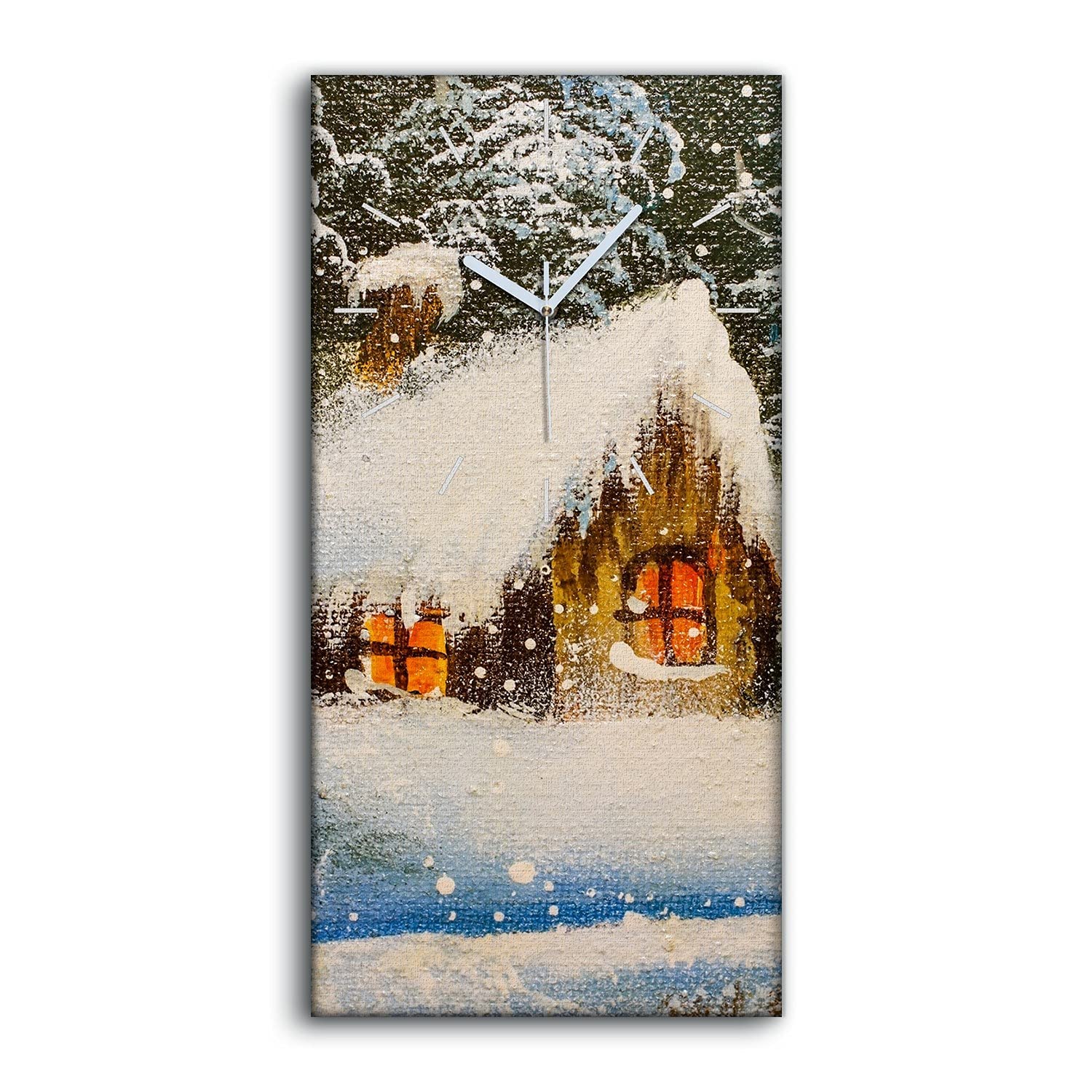 Horloge sur Toile Art Mural Moderne 30x60cm Tableau Image Salon Fluide