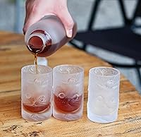 Vista 6 de Tazas de té para gatos (juego de 3) – Mini vasos de vidrio de 3.4 fl oz para agua, jugo, té, expreso, whisky y otras bebidas – Regalo único