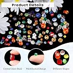 1000 Brosses en verre Kit de perles, 4/6/8mm Perles pour fabriquer des bijoux avec boîte à contenants, perles en cristal avec trous pour bijoux d'artisanat, DIY Colliers, bracelets et boucles d'oreilles (12 Couleurs)