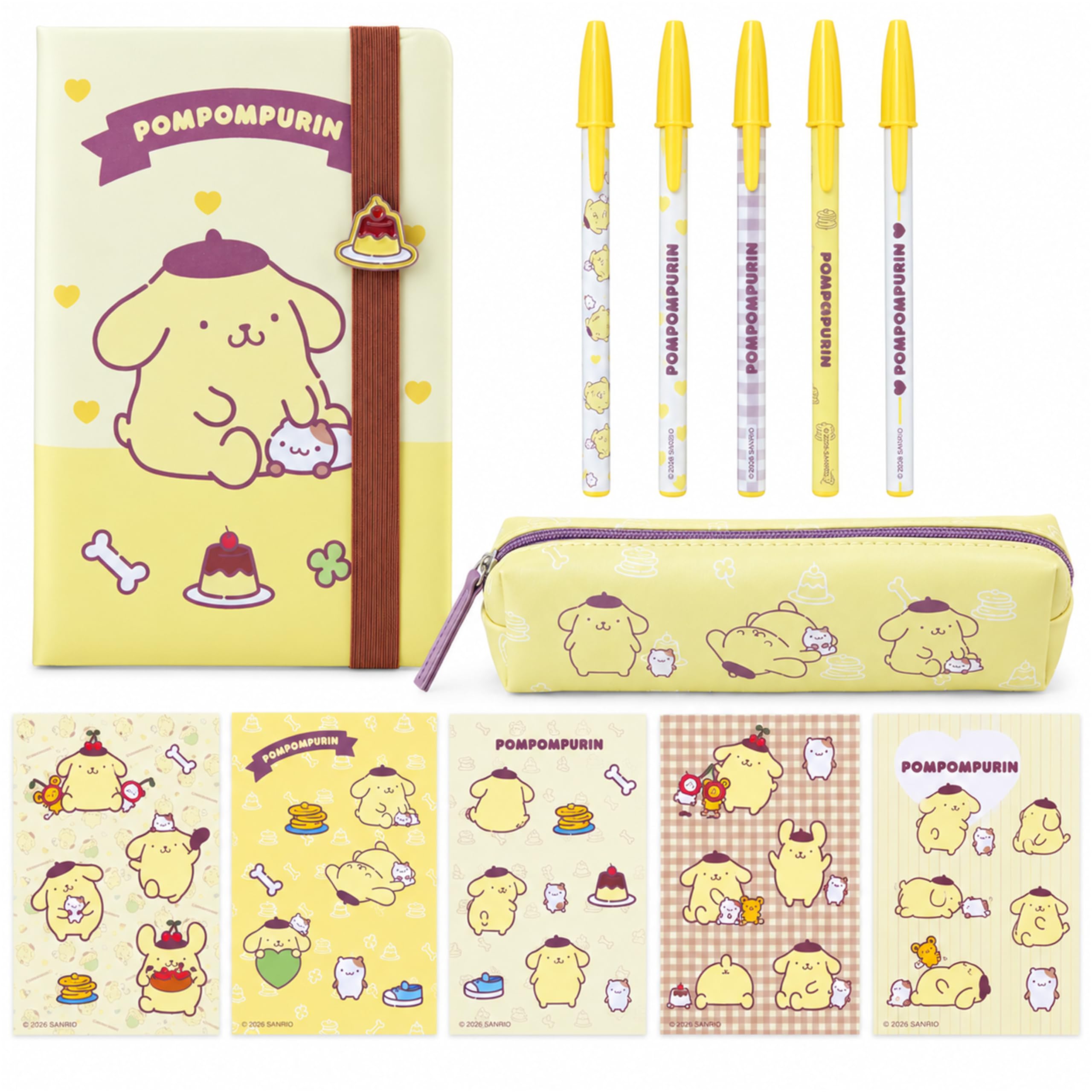 Get Trend Pompompurin Sanrio Girls Stationery Set, 4 Piece School Supplies