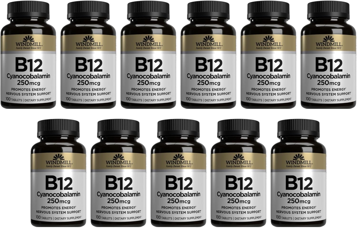 Windmill Vitamina B-12 250 mcg 100 Tabletas Pack 11