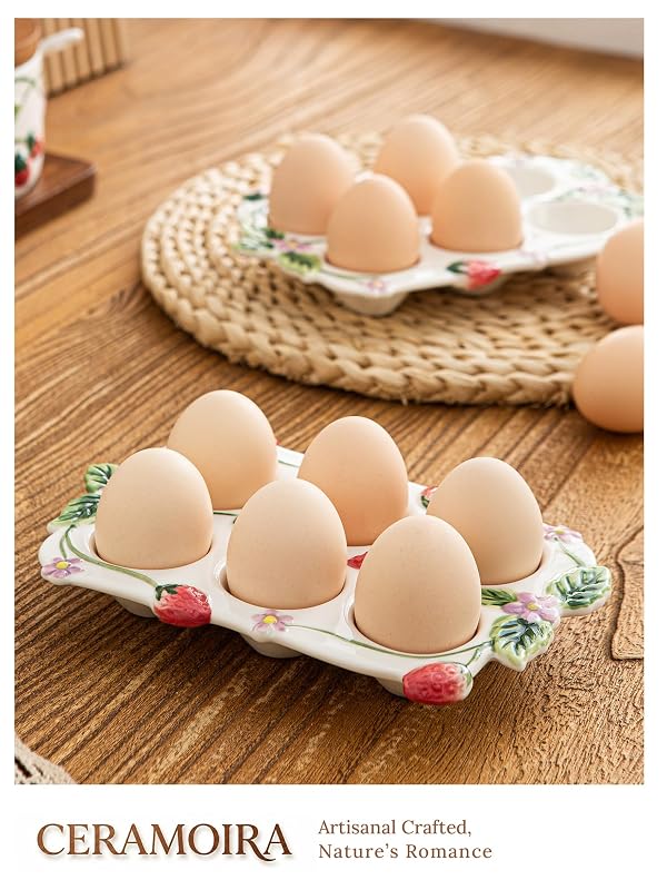 6-Cup Handmade Deviled Egg Platter by Ceramoira - Used condition - Image 9