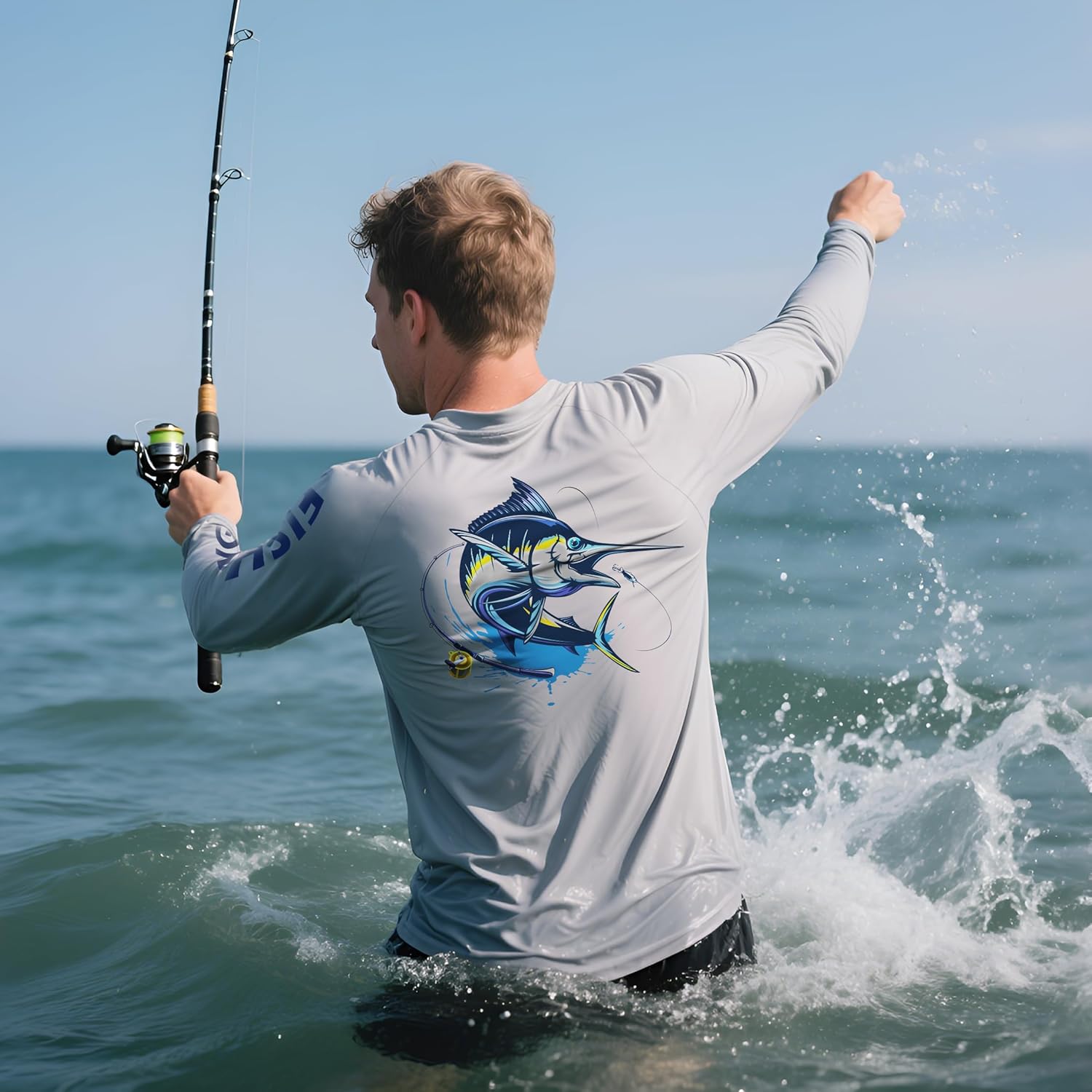 2 Pack Fishing Shirts for Men Long Sleeve UPF 50+ Sun Protection Shirt Moisture Wicking Rash Guard T-Shirt S - Image 4