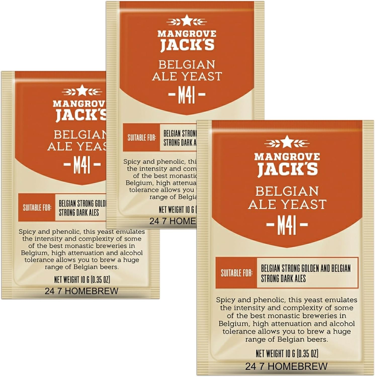 3X Mangrove Jack Yeast Belgian Ale M41 Craft Series Yeast 10g Treats
