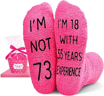 HAPPYPOP Birthday Gifts - Fuzzy Socks for Women 80 75 71 73 74 76 77 78 79