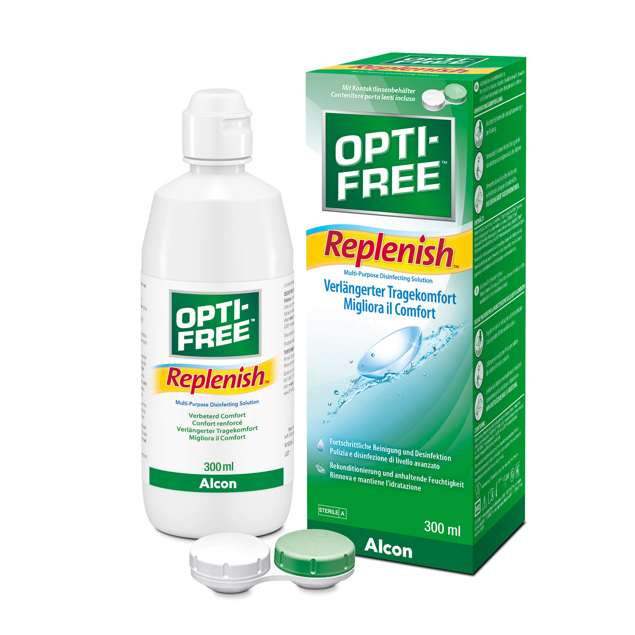 Opti Free Replenish Contact Lens Care, pojedyncza butelka, 1 x 300 ml