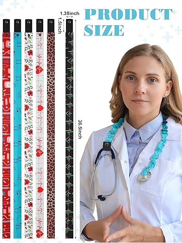 Miniatura 2 de Tondiamo 6 fundas para estetoscopio para estetoscopio, fundas elásticas de tela compatibles con 6 estilos de estetoscopio para el cuello para