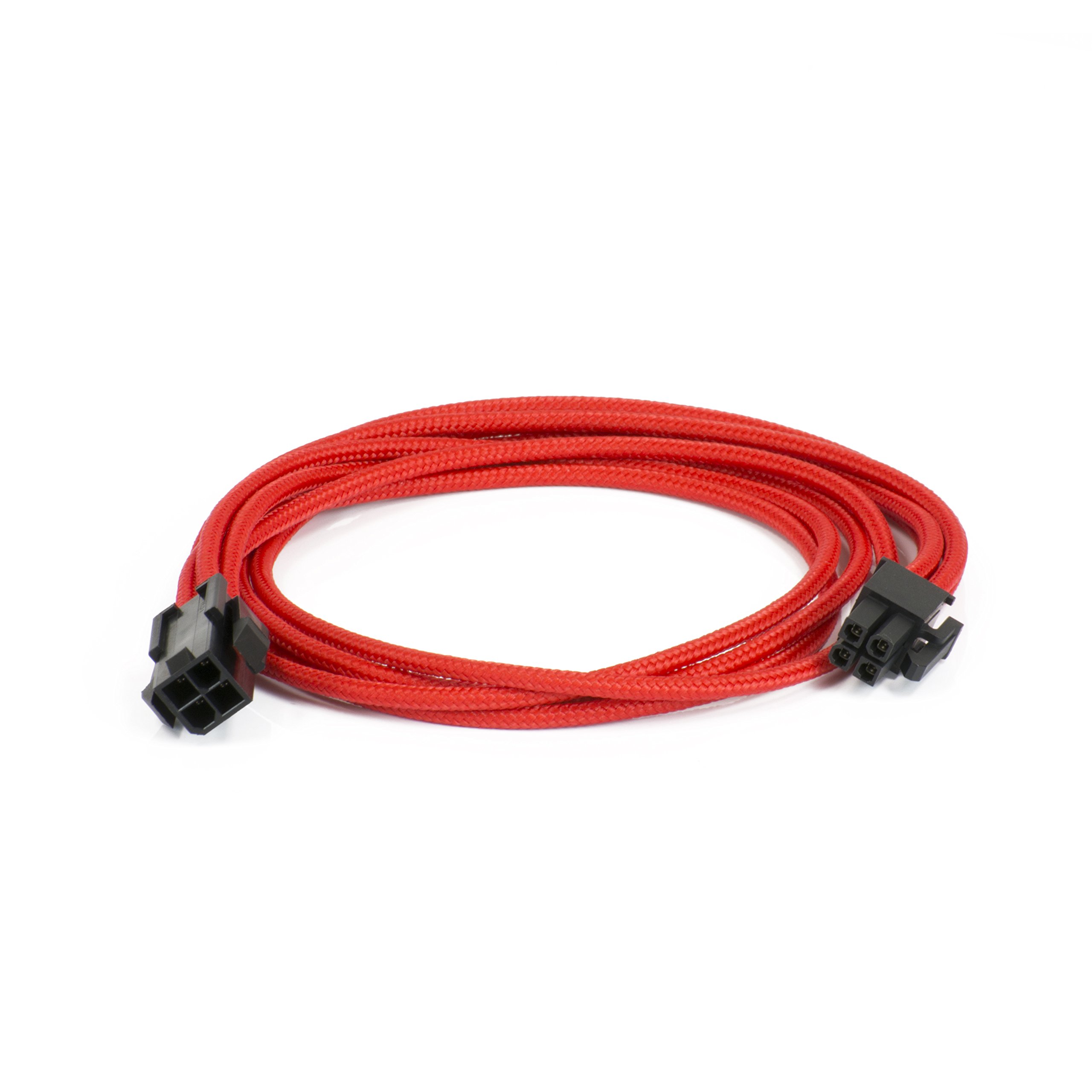 Phanteks 4 Pin M/B Premium Sleeved Extension Cable 19.68" Length, Red(PH-CB4P_RD)