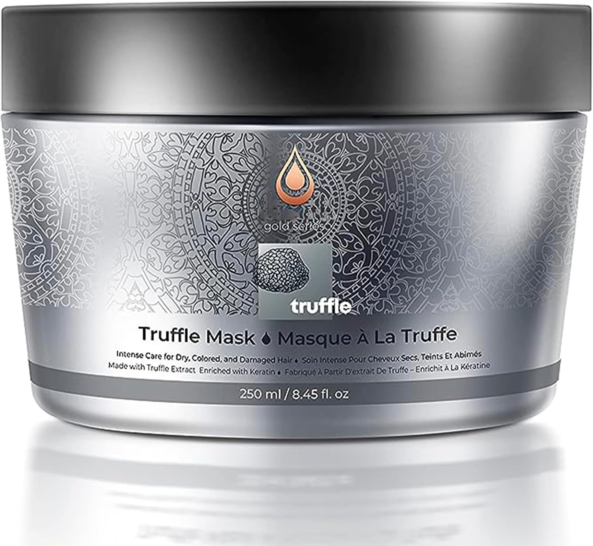 Gold Series Black Truffle Mask – Luxurious Deep Moisturizing & Repairing Hair Mask for Hair Growth and Protection – Intense Care Hair Mask for Dry Damaged Color Treated Hair, 8.45oz