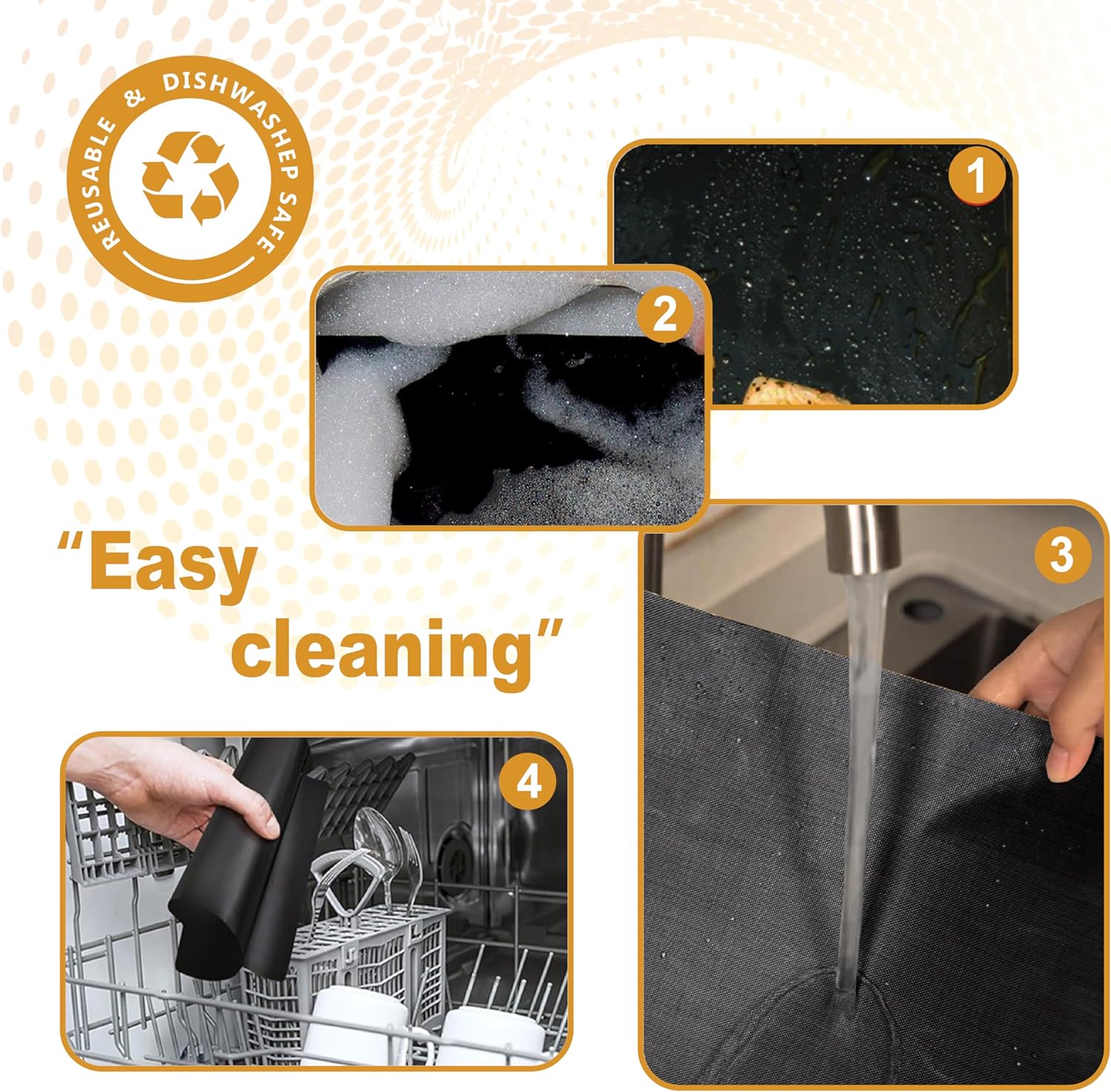 Oven Liners for Bottom, Large Thick Heavy Duty 100% Non-stick Reusable Teflon Mat, Baking Mat for Electric, Gas, Toaster Ovens, Grills, Kitchen Friendly Cooking Accessory (16.25x23) - Image 6