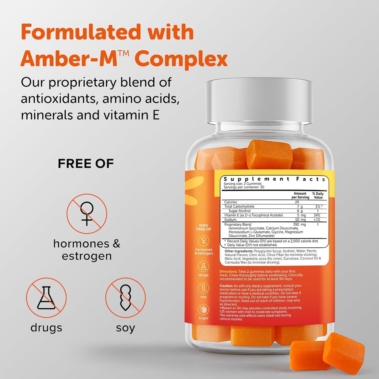 Amberen Menopause Supplement for Women, 60 Gummies, Clinically Proven, Helps Support Hormone Balance, Helps Relieve 12 Menopause Symptoms: Hot Flashes, Night Sweats, Mood Swings and More - Image 6