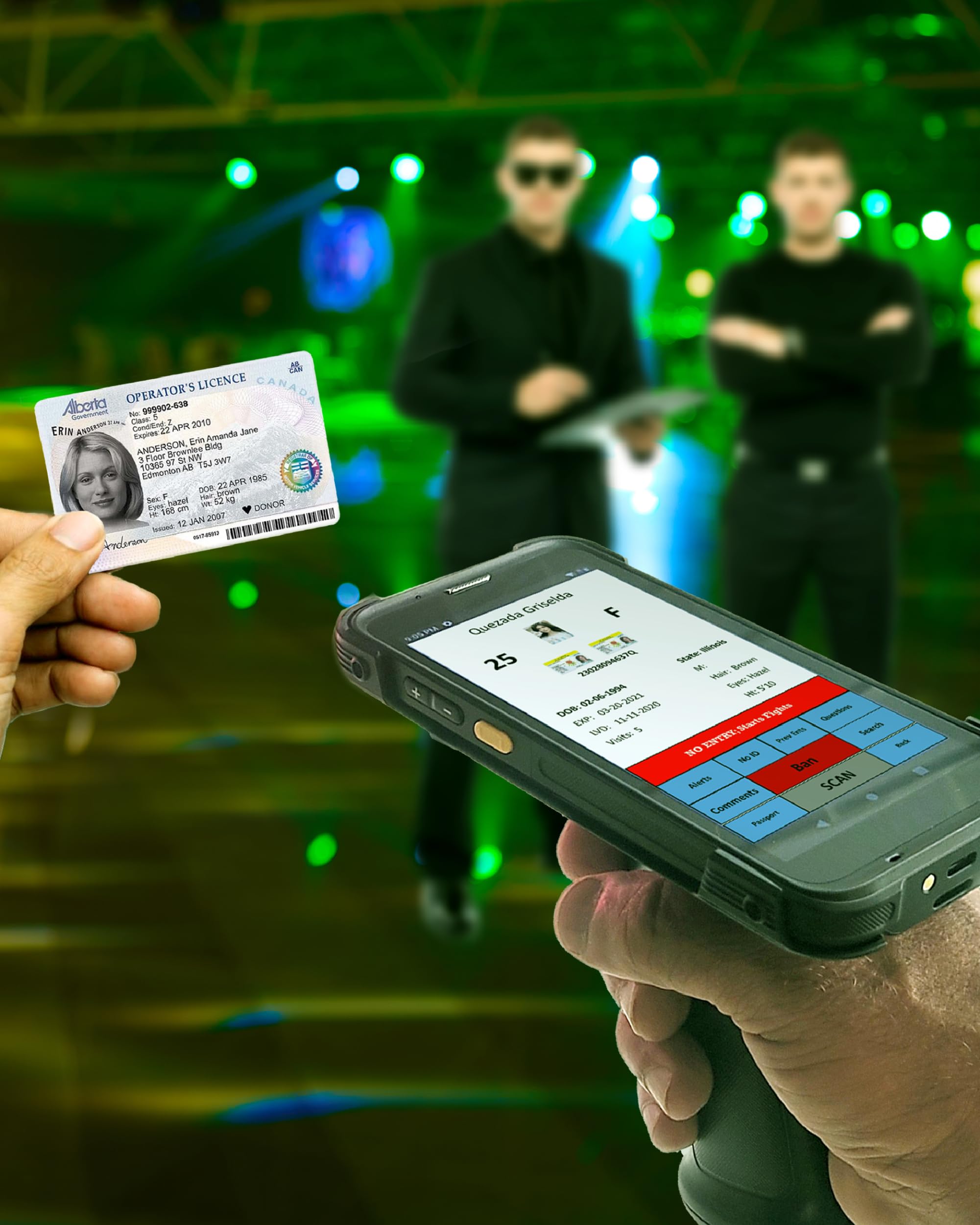 IDetect.net Quantum ID-Scanner Maschine, Handlesegerät und Sammler, Altersverifizierung, Fahrerlizenz Smart Scan Scanner, inkl. Ladegerät und Daten-Sync-Software mit Allen Upgrades