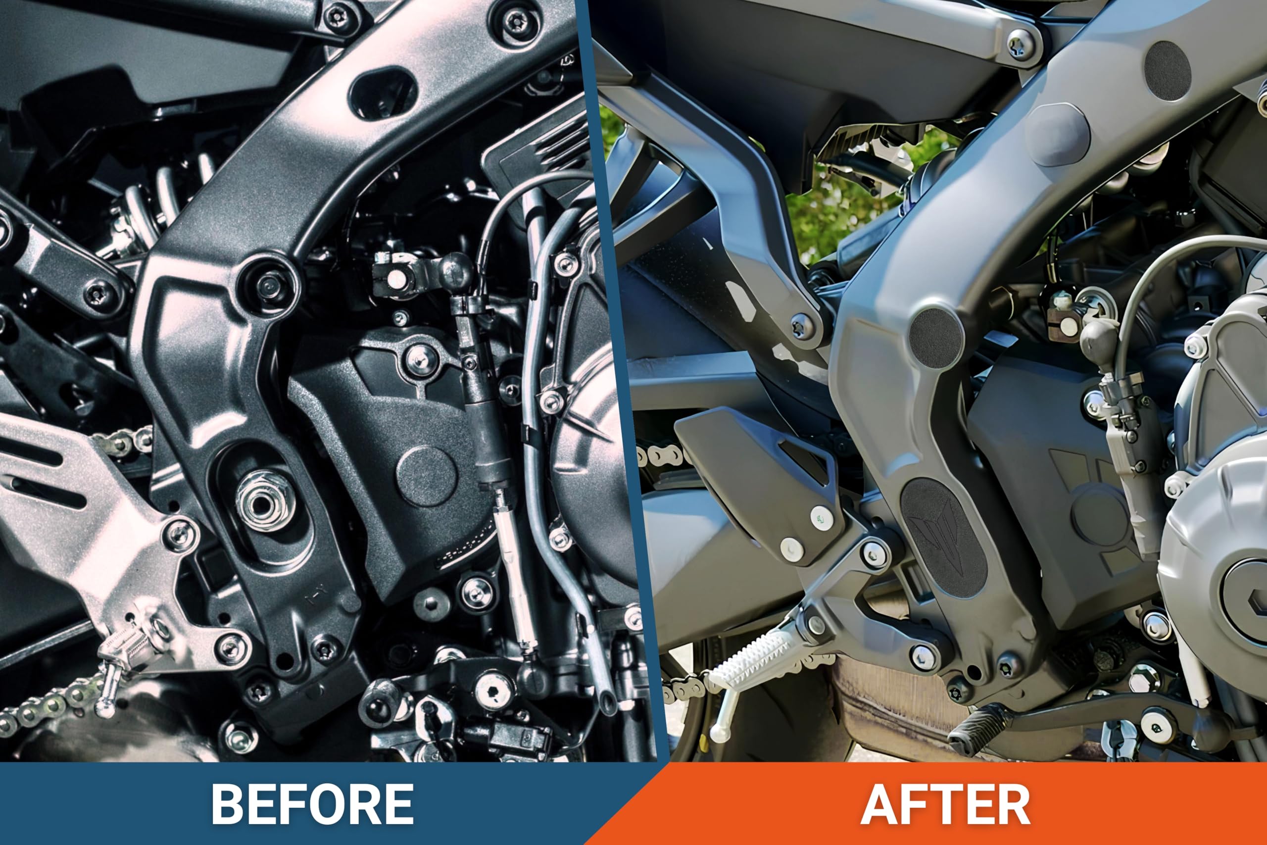 Rote Motorradrahmenkappen kompatibel mit Yamaha MT-09 / MT-09 SP/Tracer 9 / Tracer 9 GT 2021-2025 - Lochabdeckung Seitenrahmen - Ästhetisches Motorradzubehör (SCHWARZ)