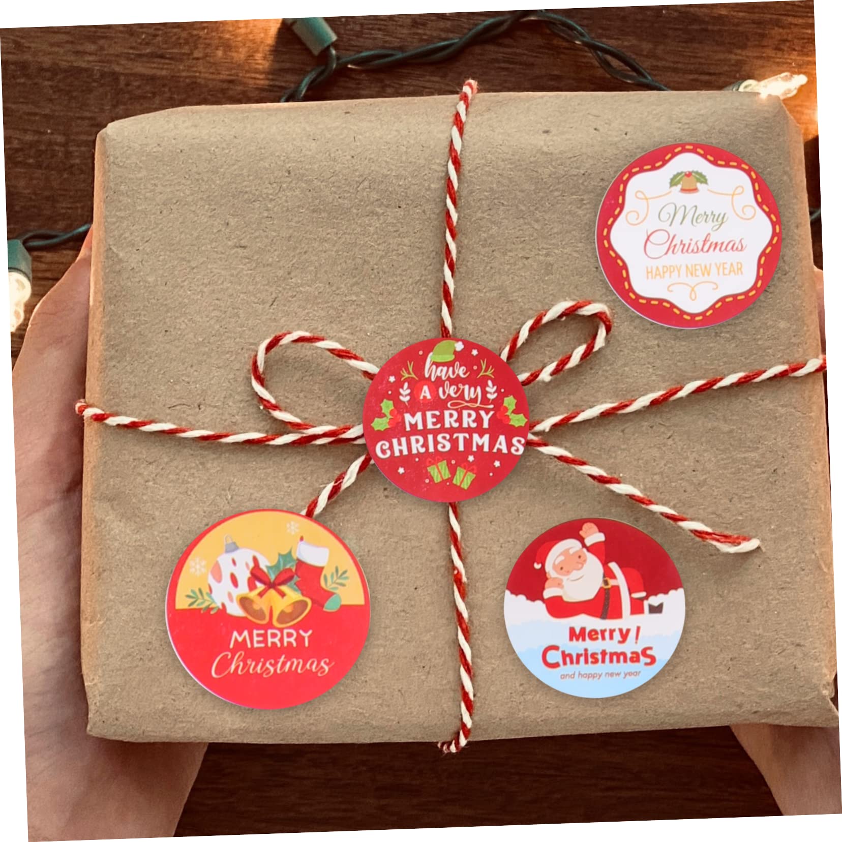 VILLCASE 16 Pz Adesivi natalizi stickers natalizi stickers natale sigilli d'oro per buste adesivi per sigillare buste adornare handmade etichette adesivi di Natale adesivi di tenuta