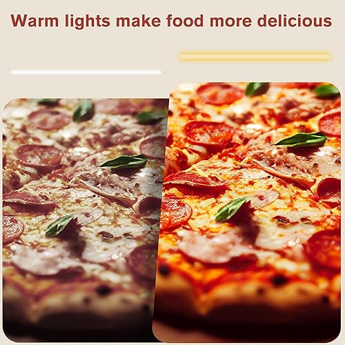 Miniatura 7 de Whalefall Calentadores de alimentos de 3 niveles, calentador comercial de pizza de 27 pulgadas con calefacción 3D con marco de acero inoxidable,