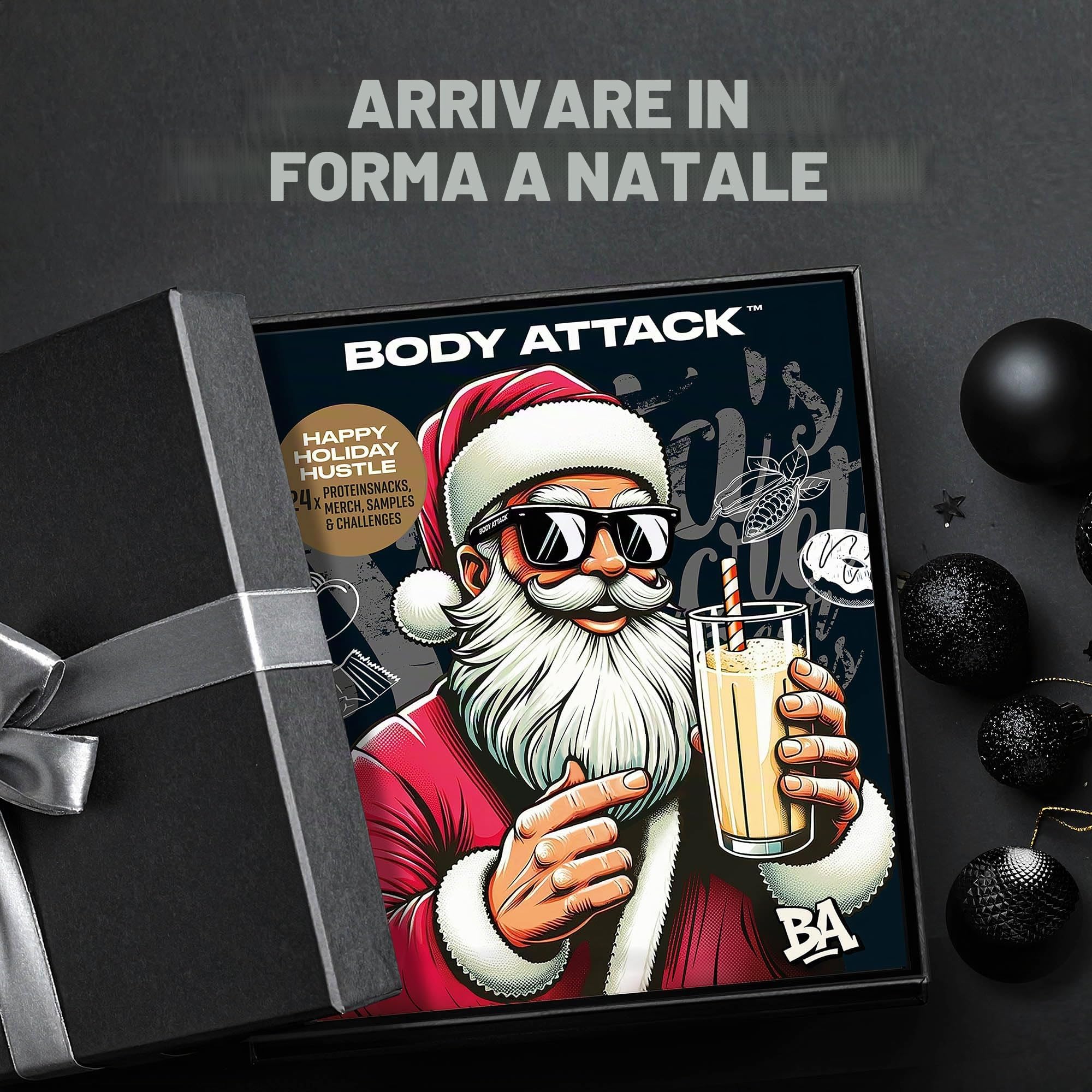Body Attack CALENDARIO DELL'AVVENTO 2025 - Calendario dell'Avvento fitness con alimenti sportivi, barrette proteiche e altri snack - Idea regalo perfetta per Natale - Ancora più vario, con sfida