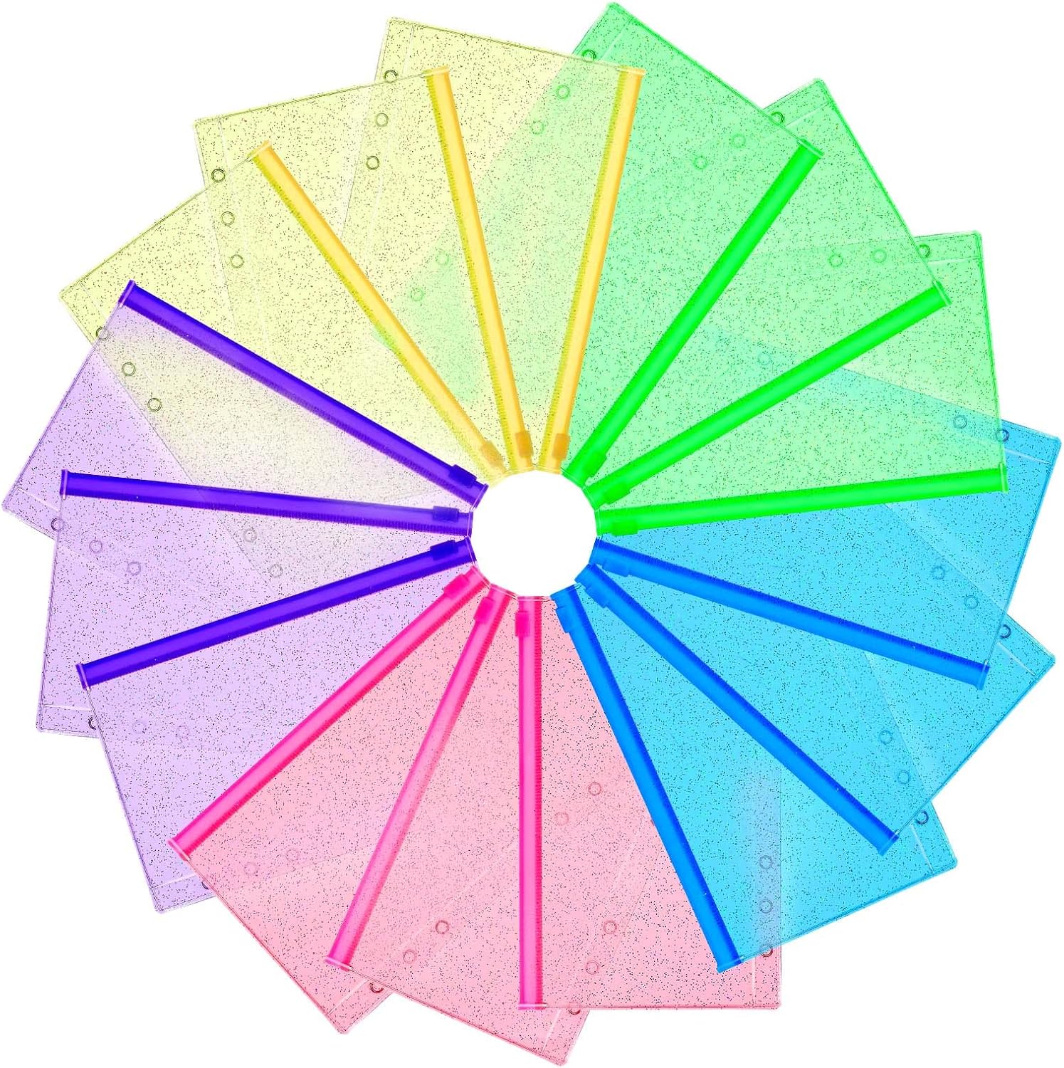 NEWEST 15 Pieces Glitter A6 Binder Inserts, Colorful A6