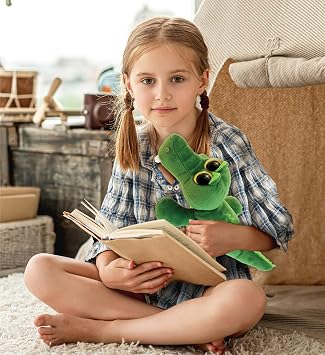 DolliBu Green Alligator Stuffed Animal - Super Soft Plush, Huggable Big Eyes for Kids and Adults - 6 Inches