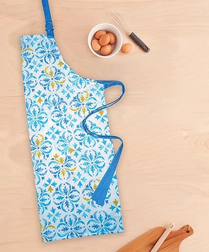 Miniatura 5 de Delantal de cocina 100% algodón estampado con bolsillo y cuello ajustable con lazos largos delantal de 25 x 31 pulgadas para mujeres y hombres,