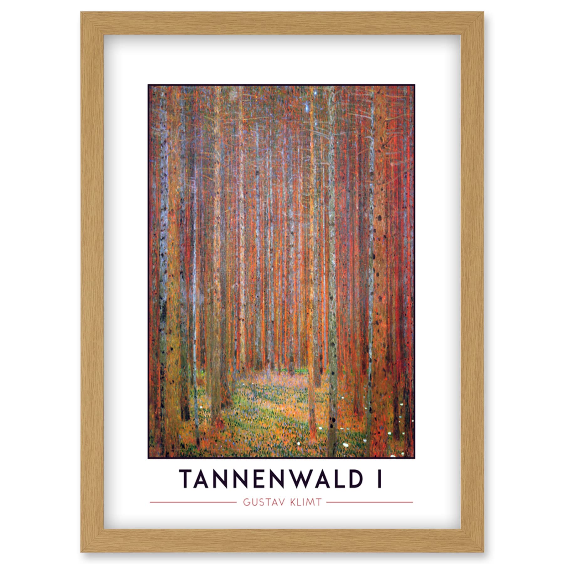 Wee Blue Coo Gustav Klimt Tannenwald I Fir Forest Painting Artwork Framed Wall Art Print A4