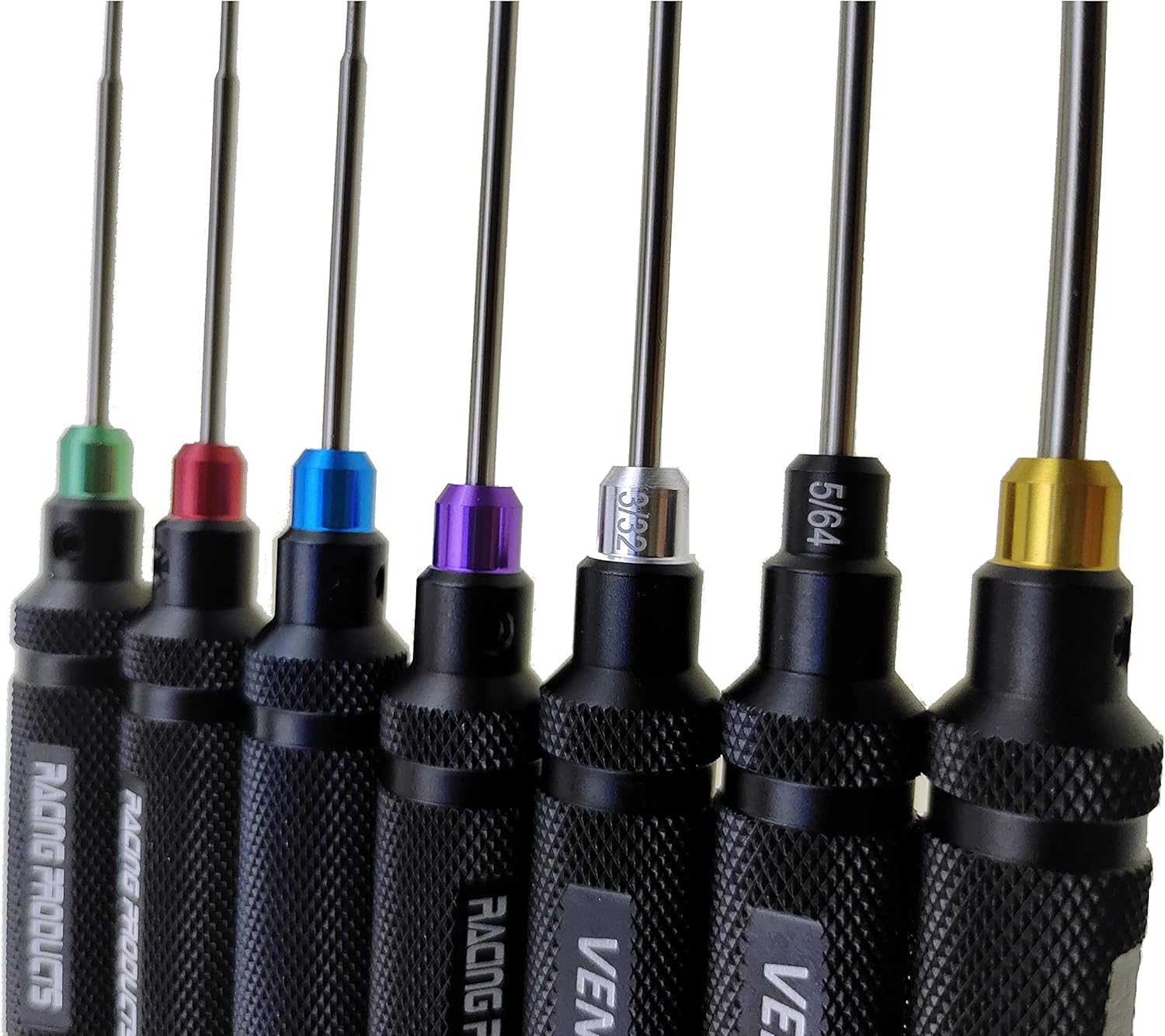 VENOMRC 7 Color Caps Hex Wrencher Hex screwdriver for RC CAR,HELICOPTER,Remote Control Car/airplane,0.05IN-1/16IN-3/32IN-5/64IN-1.5MM-2.5MM-3.0MM (HSS)