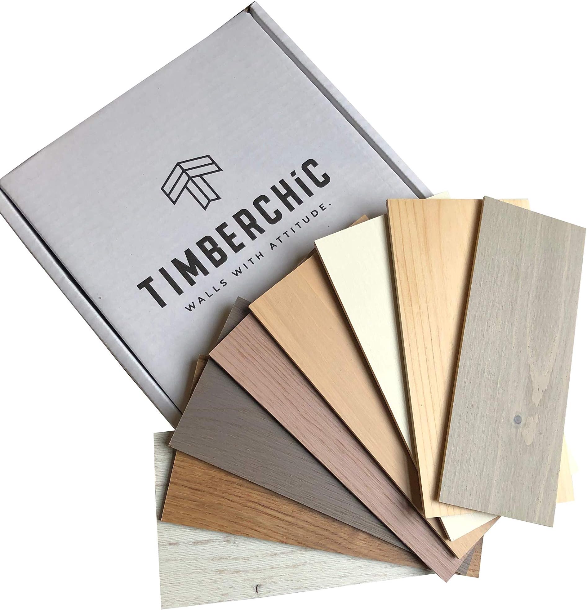 TIMBERCHiC 100% Wood Wall Planks - Made in USA - Peel-and-Stick Wall Panels for Interior Decor - Premium Smooth Finish - DIY Adhesive Wall Panels, Slate (3" x 10 Sq Ft)