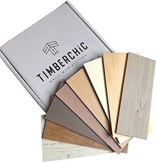 TIMBERCHiC 100% Real Wood - Premium Smooth Peel-and-Stick Wall Planks for Interior Decor – DIY Adhesive Wall Panels (Sample Pack) (All Shades)