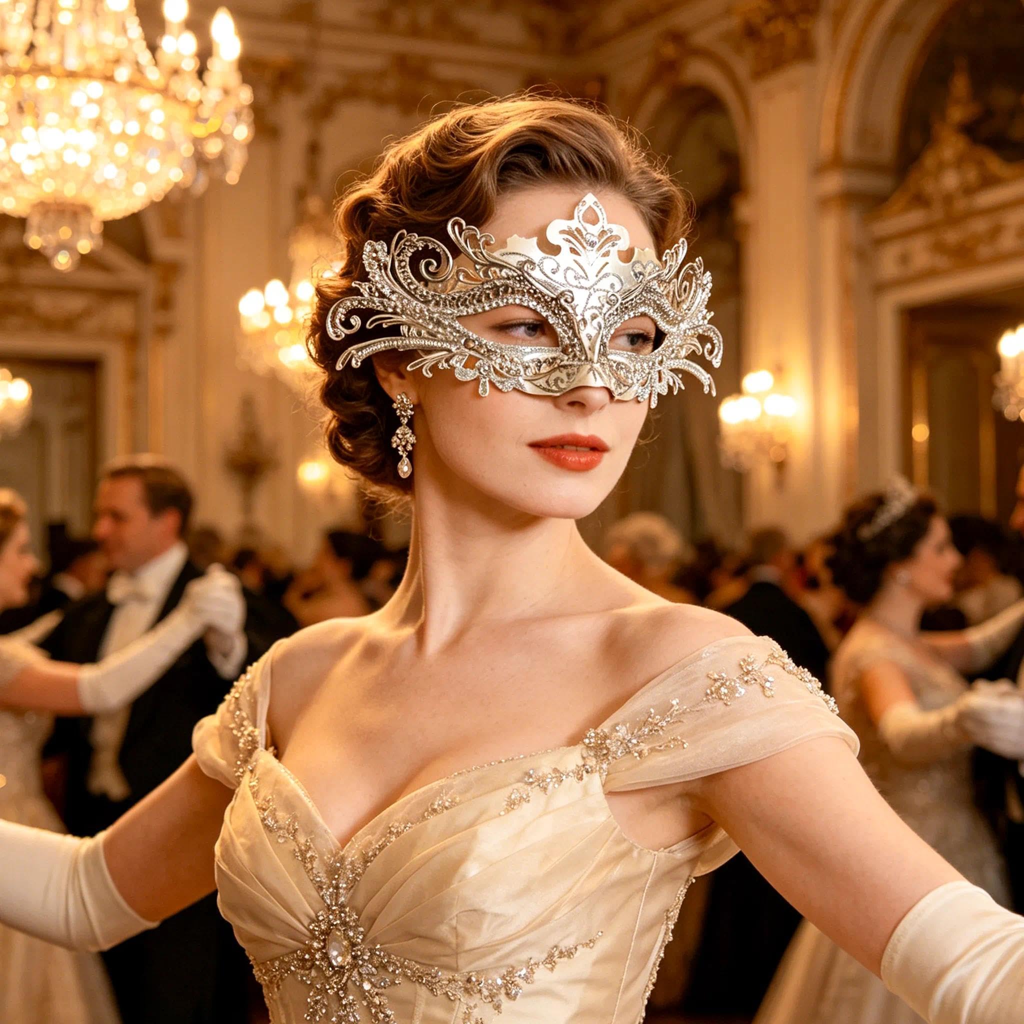 MYSEUNI Maschere in maschera per coppie, maschera veneziana in filigrana di metallo lucido con strass e maschera veneziana da uomo per martedì grasso