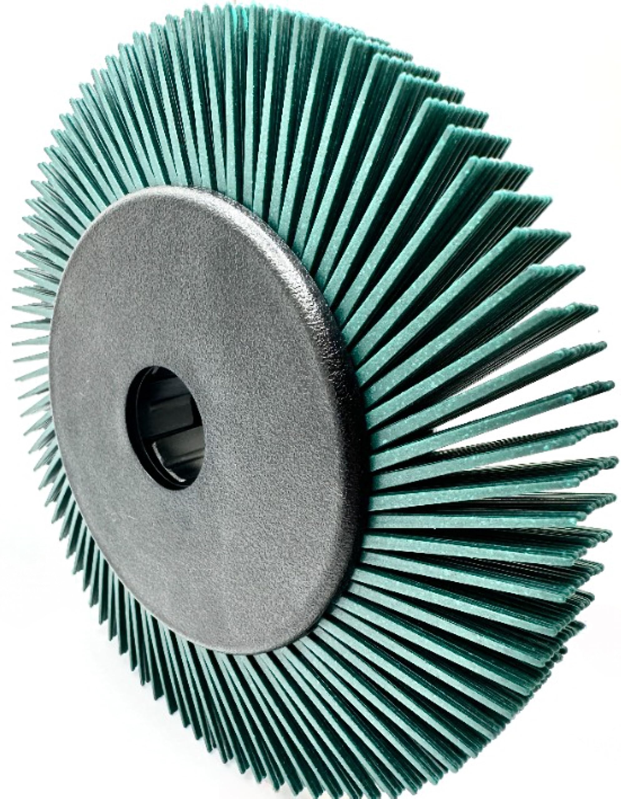 Cepillo de cerdas radiales, 15,24 cm x 1,27 cm x 2,54 cm, grano 50 (verde) con adaptador (paquete de 1)
