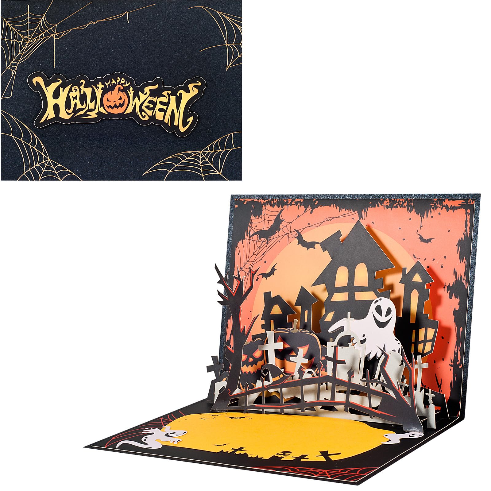 Halloween 3D Pop-Up Grußkarte – Mit Gruseligem Classic-Muster, Inkl. Umschlag, Für Deko & Partys