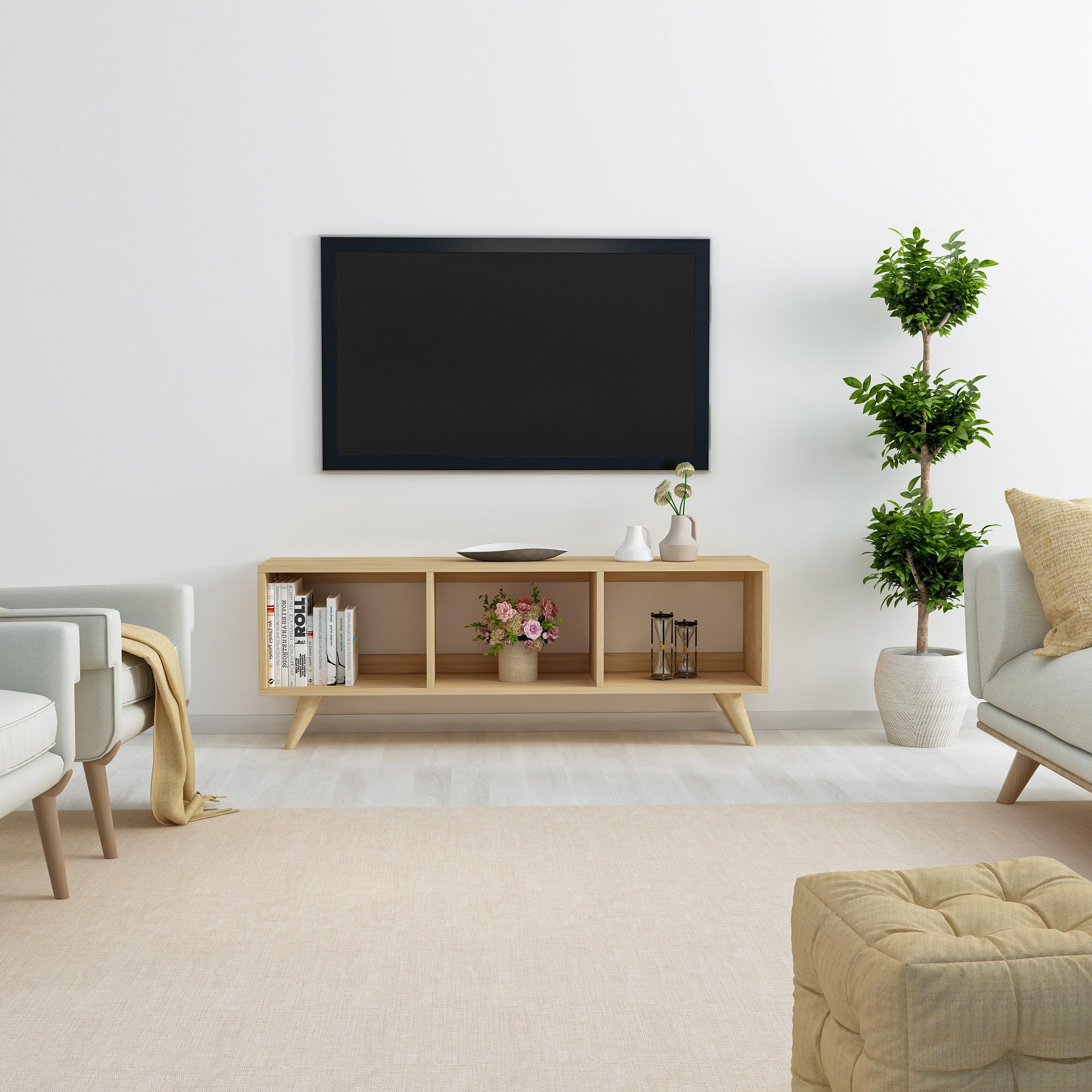 Meuble TV Hanah Home en mélamine coloris Saphire de taille unique pour salon