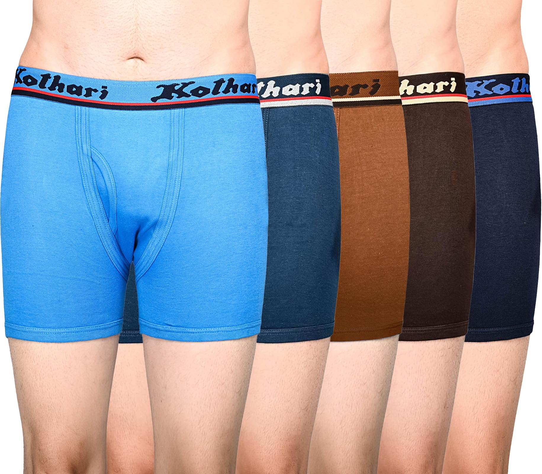 kothari Men's Cotton Assorted Solid Outer Elastic Trunk/Underwear - Pack of 3 (#Style-Titan-Trunk-OE) (Color May Vary)-picture-10