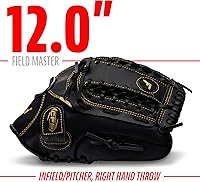 Vista 3 de Franklin Sports Field Master Baseball + Softball Glove - Field Master Adult + Youth Baseball + Softball Mitt - Men's + Women's Gloves - Right Hand