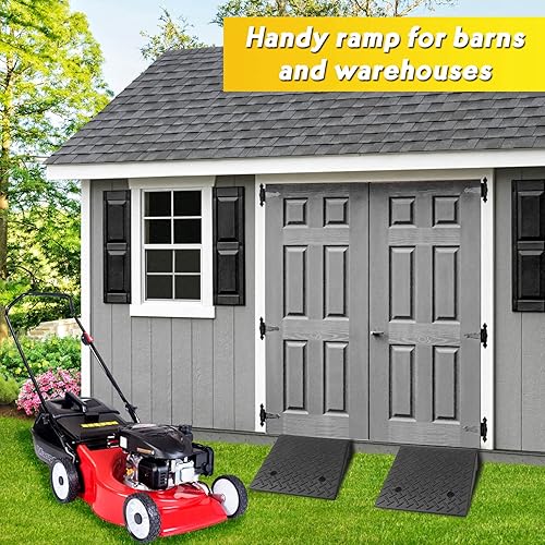 Miniatura 5 de Rampa para bordillos de entrada, cobertizo de goma portátil resistente y rampa de umbral para cortacésped, coches, sillas de ruedas, movilidad de