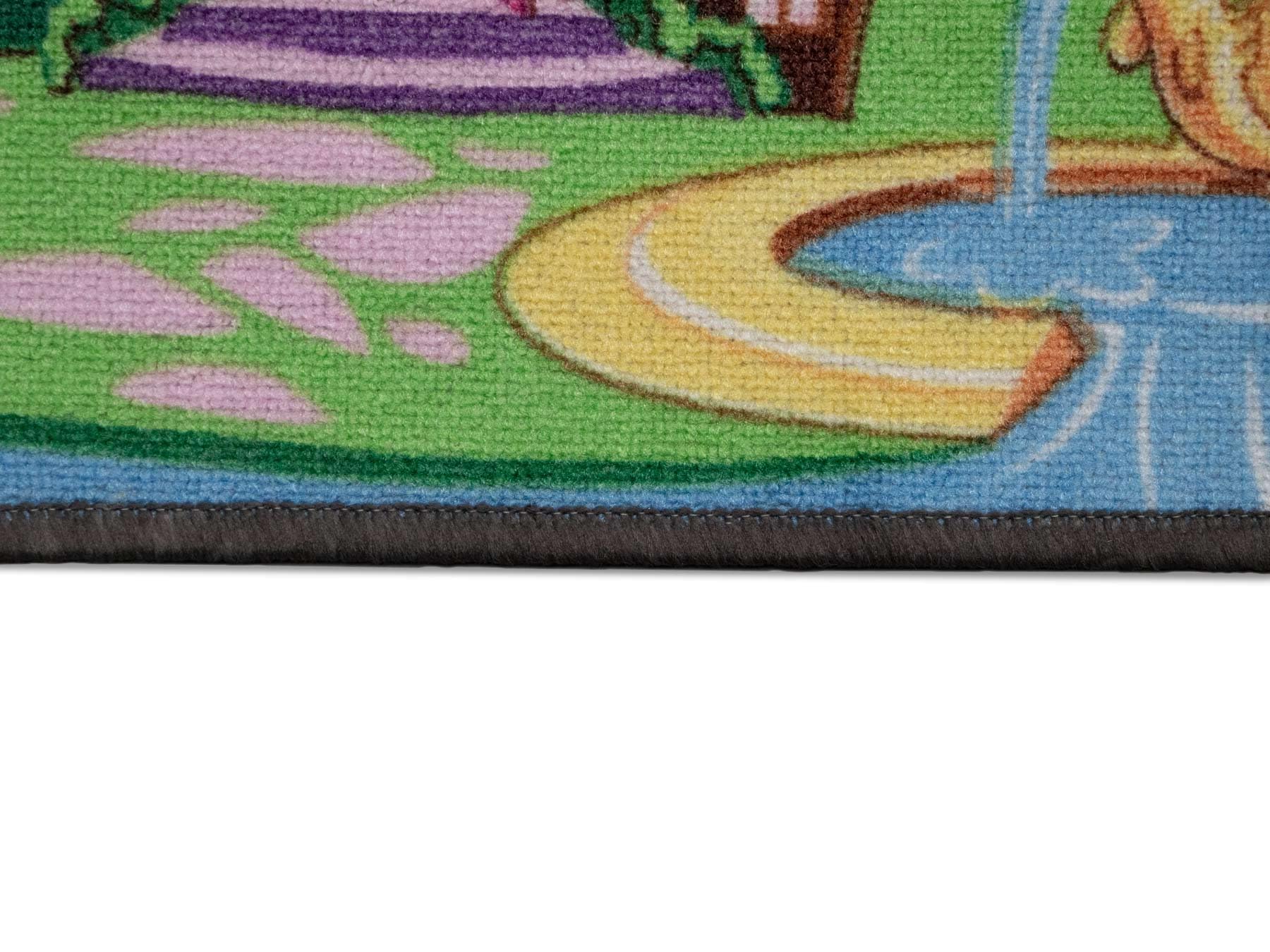 Primaflor Kinderteppich CANDY TOWN rosa 160 x 200 cm Interaktiver Straßenteppich mit Märchenkulisse, kurzflorige Kindermatte mit Straßen und Flüssen, CE geprüft, pflegeleicht, Fußbodenheizung geeignet