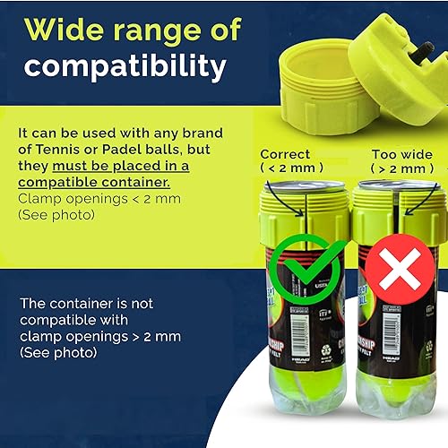 Miniatura 2 de BALL RESCUER: Presurizador de pelotas de tenis – Convierte el contenedor compatible de pelotas de tenis en un presurizador de pelotas de 30 psi y