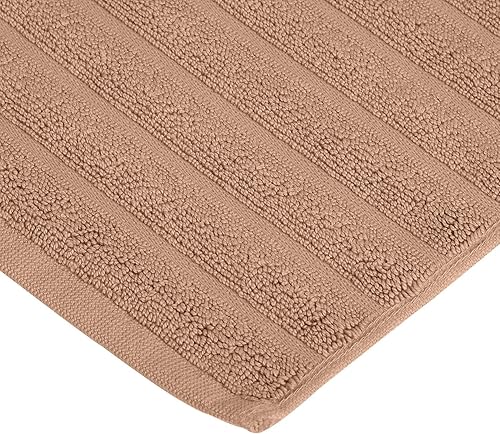 Miniatura 4 de SUPERIOR Juego de alfombrillas de baño de 35.27 oz de algodón peinado de fibra larga para baño, 2 piezas, café