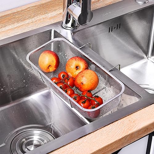Miniatura 3 de Cesta de drenaje lateral de acero inoxidable, colador de fregadero para colgar en la esquina, filtro de residuos de alimentos para fregadero de