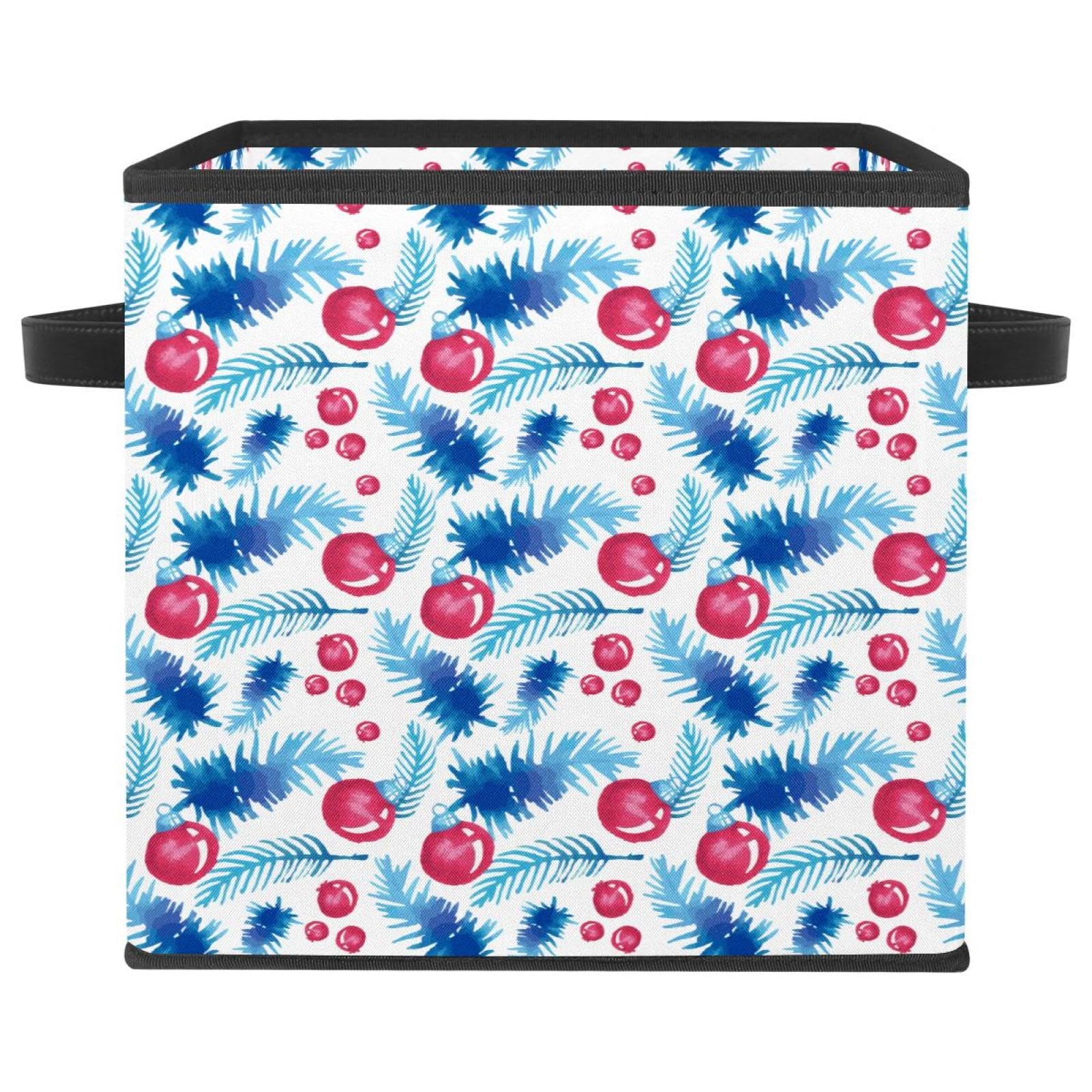 Boîte de rangement pliable en tissu à motif branche de pin pour placard
