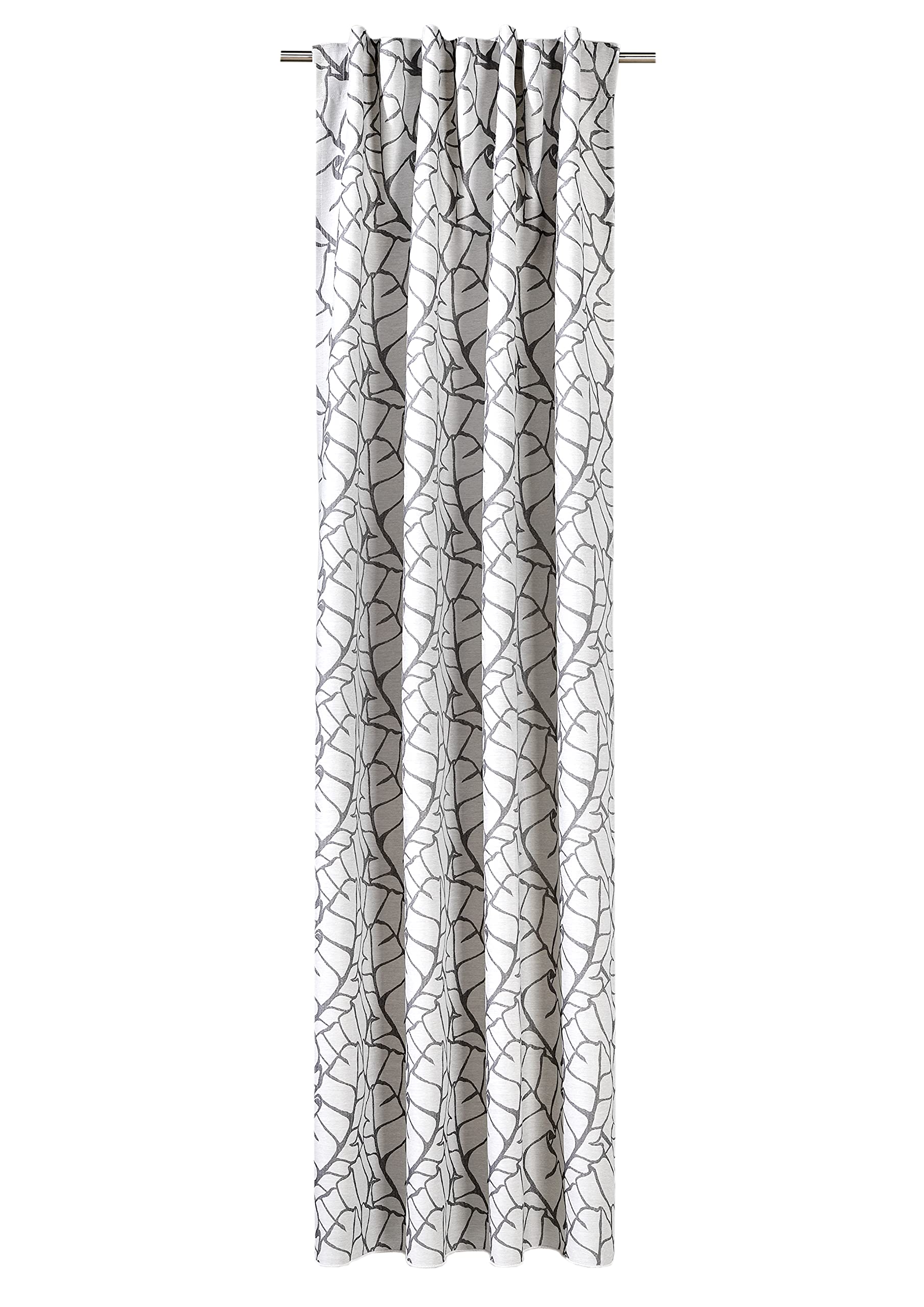 Verdi Jaqcuard Cleo Tab-Top Curtain 140 x 245 cm Grey, W 55.1" x L 96.5" (1 Panels)