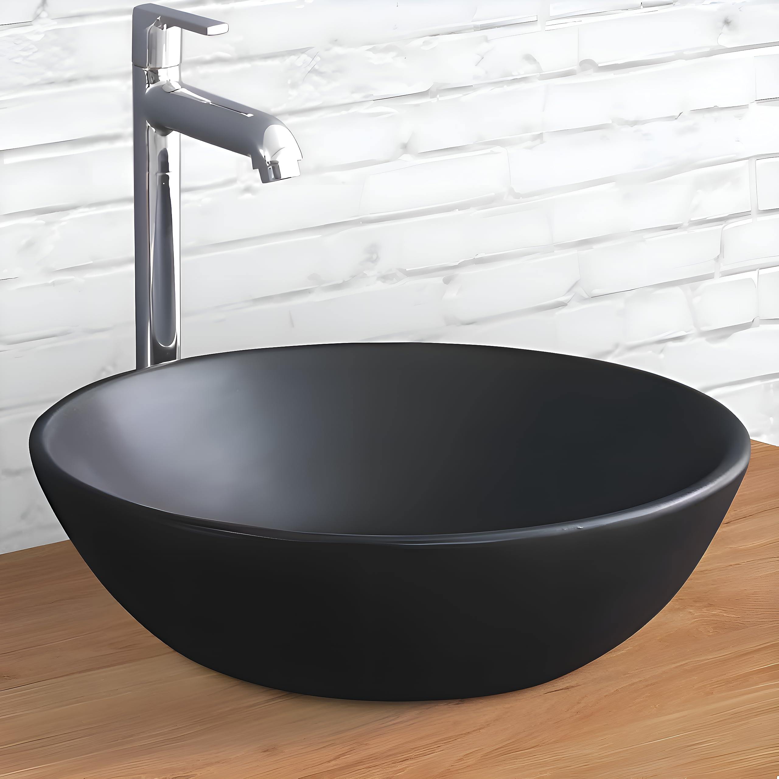 Plantex Platinum Ceramic Tabletop Round Wash Basin/Countertop Bathroom Sink/Tabletop Wash Basin(Black, 15.5 x 15.5 x 5 Inch) (B0BSFMP528) Amazon Price History, Amazon Price Tracker
