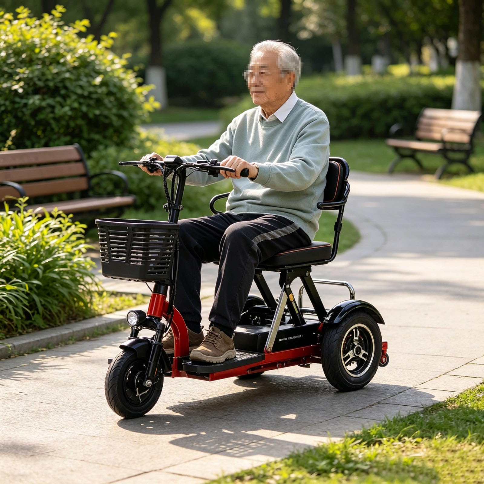 Scooter Electrique Adulte 3 Roues, Trottinette Electrique Adulte avec Siege Et Panier, LégèRe Capacité de Charge Jusqu'à 160 Kg
